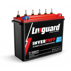 Livguard Invertuff IT 1560TT (150Ah), Warranty : 60 Months (48 Months full replacement + 12 Months Pro-Rata)