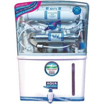 Aqua Grand+ Natural RO + UV + UF + TDS+Alkaline+Active Copper  12L Water Purifier  (White), Get Free Iron Guard Worth ₹1500/-  Warranty : 1 Year (3 Years Free Service)