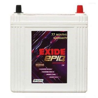 Exide EPIQ 35L 35Ah Battery, warranty : 77 Months ( 42Months Full Replacement + 35 Months Pro-Rata)