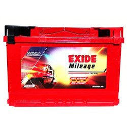 Exide Mileage MLDIN66 66Ah Battery, Warranty : 55 Months (30 Months Full Replacement + 25 Months Pro-Rata)
