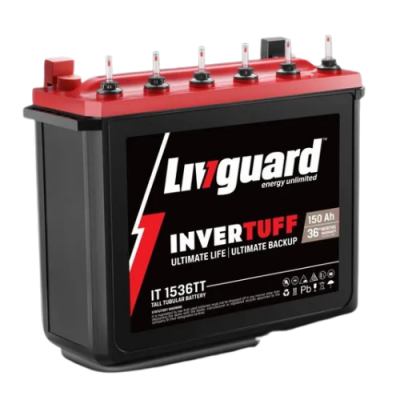 Livguard Invertuff IT1536TT 150Ah Inverter Battery, Warranty : 36 Months (18 Months Full Replacement + 18 Months Pro-Rata)