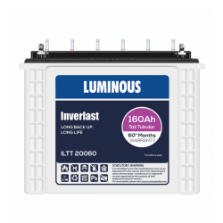 Luminous Inverlast ILTT20060 160Ah Inverter Battery, Warranty : 60 Months (30 Months Full replacement + 18 Months Pro-Rata) 