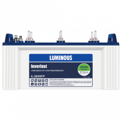 Luminous Inverlast  IL1830FP (150Ah), Warranty: 30Months( 15 Months full replacement + 15 Months Pro-Rata)