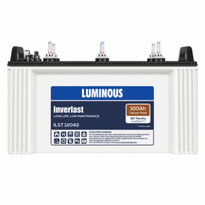 Luminous Inverlast ILST12042 100Ah Inverter Battery, Warranty : 42 Months (24 Months full replacement + 18 Months Pro-Rata)