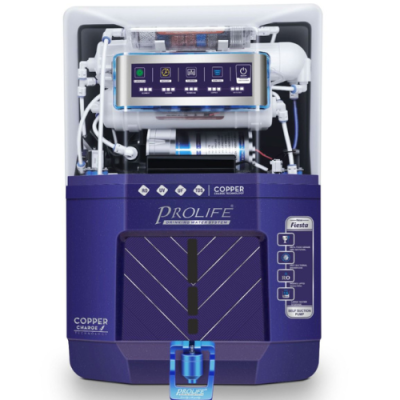 Prolife Fiesta RO+UV+UF+MTDS+Alkaline+Copper Charge Water Purifier (Blue), Warranty : 1 Year (Free Service), Get Iron Guard Free Worth ₹1500/-